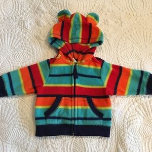 Old Navy striped fleece hoodie. 0-3 months